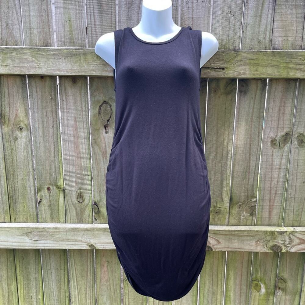 ANTISTAR Black Sleeveless rouched sides mini dress